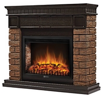 Портал Firelight Bricks Wood 30 камень темный, шпон венге