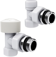 Набор термостатический угловой Royal Thermo Design 1/2"М30х1,5 (Белый)