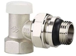 Клапан радиаторный VARMEGA 1/2" запорный, угловой с самоуплотняющимся полусгоном VM10211