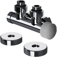 Узел нижнего подключения термостатический угловой Royal Thermo Design Pro 15мм М30х1,5 (Хром)