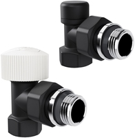 Набор термостатический угловой Royal Thermo Design 1/2"М30х1,5 (Черный)