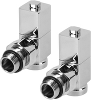 Набор дизайн-вентилей CUBE, угловой (хром) 1/2"