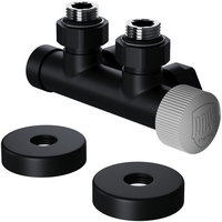 Узел нижнего подключения термостатический угловой Royal Thermo Design Pro 15мм М30х1,5 (Черный)