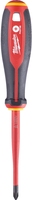 Отвертка Milwaukee диэлектрическая VDE PH2 x100 трехгранная рукоятка