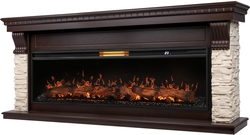 Каминокомплект: Очаг Royal Thermo Aurora RTFP/P-AR60LS, портал Michigan 60, камень мол., шп. тем.дуб
