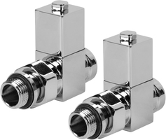 Набор дизайн-вентилей CUBE, прямой (хром) 1/2"