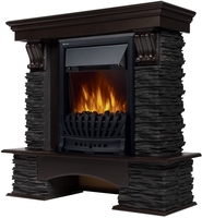 Портал Firelight Pietra Nuovo Classic камень сланец чёрный, шпон венге